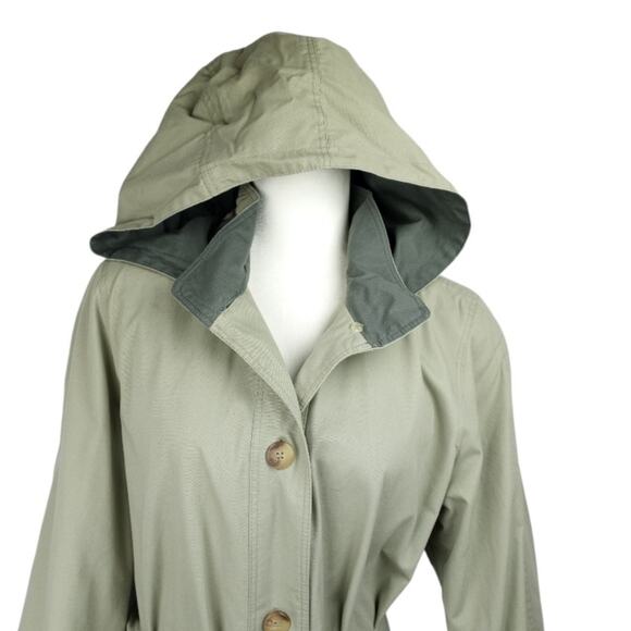 FLEET STREET Hooded Trench Coat with Belt. 12P - Picture 4 of 10